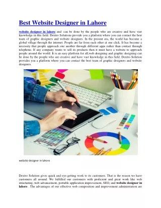 best website designer in lahore
