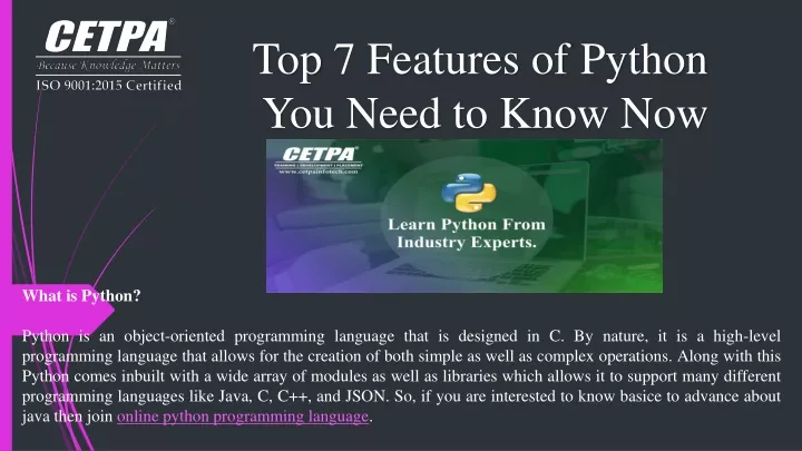 top 7 features of python you need to know now