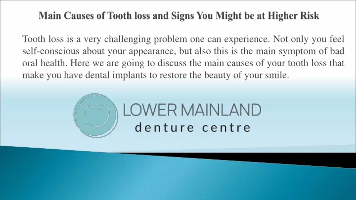 main causes of tooth loss and signs you might be at higher risk