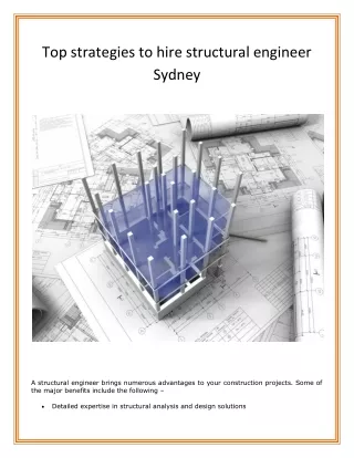 Top strategies to hire structural engineer Sydney