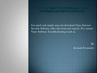 do you want to download vipre internet security software