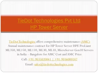 tiedot technologies pvt ltd hp tower server