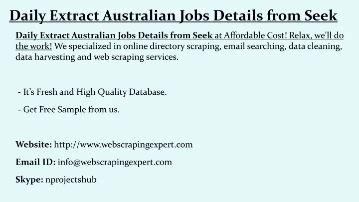 daily extract australian jobs details from seek