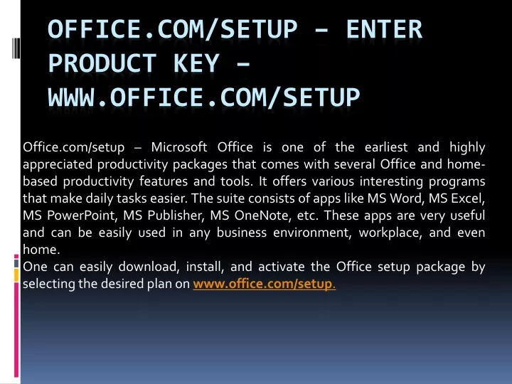 office com setup enter product key www office com setup