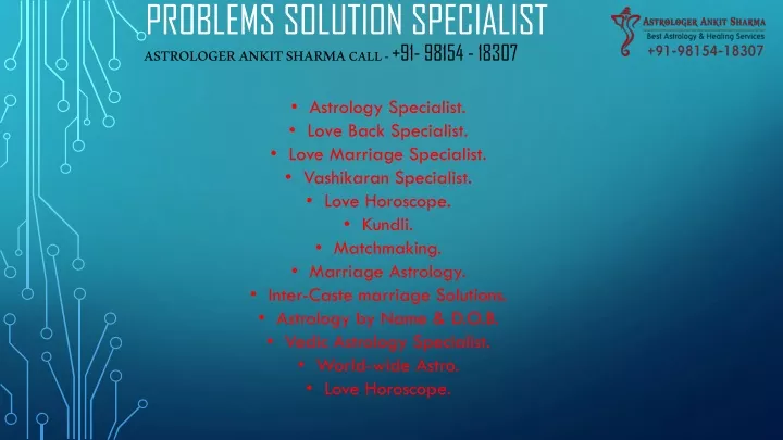 problems solution specialist