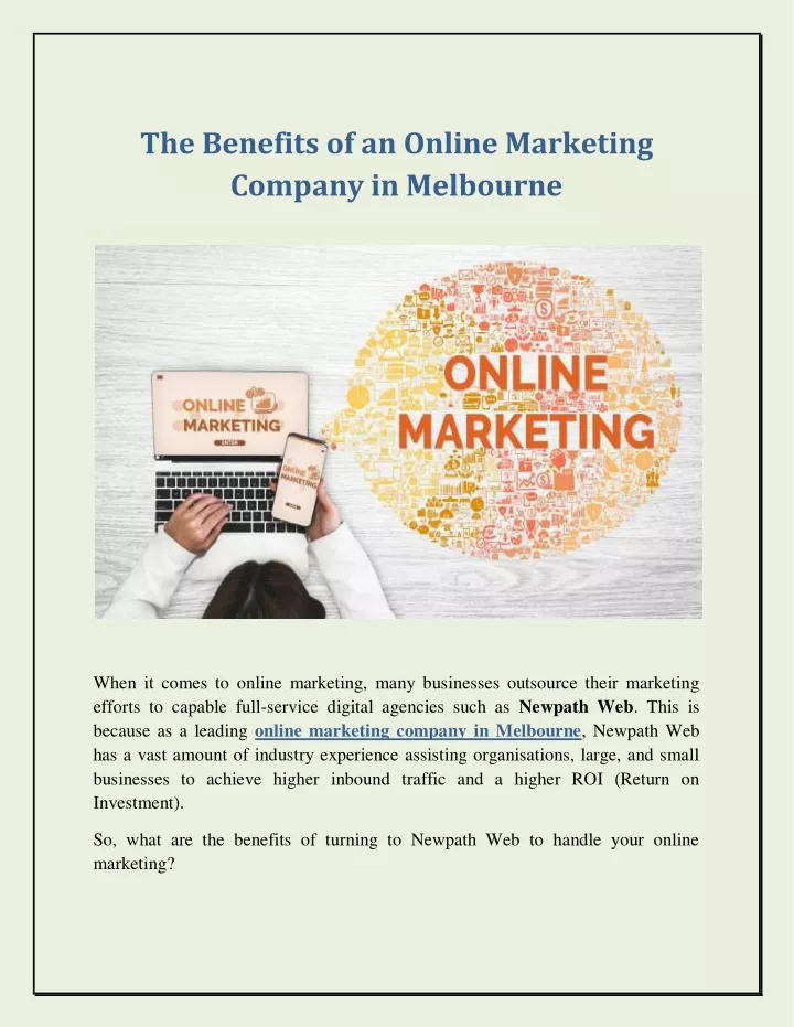 the benefits of an online marketing company