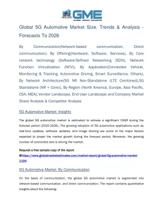 global 5g automotive market size trends analysis