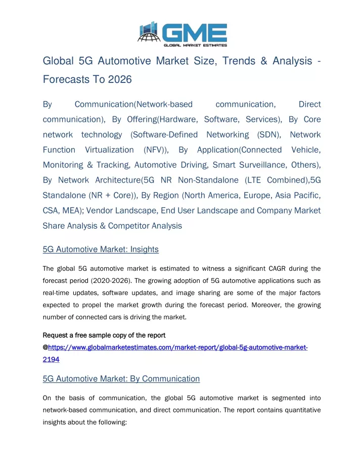 global 5g automotive market size trends analysis