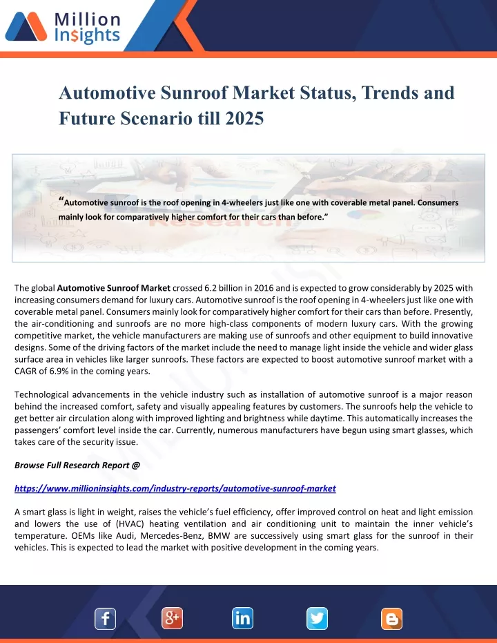 automotive sunroof market status trends