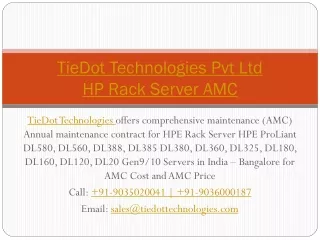 tiedot technologies pvt ltd hp rack server amc