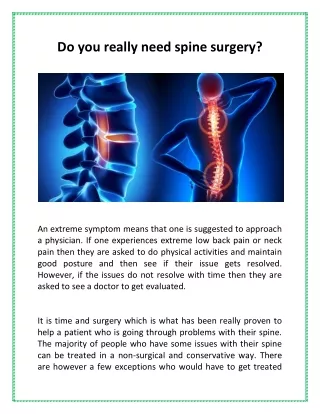 Do you really need spine surgery?