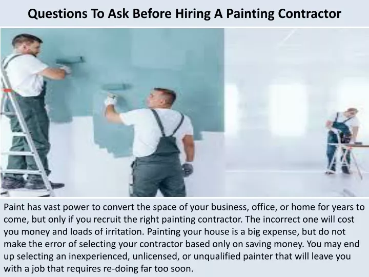 questions to ask before hiring a painting contractor