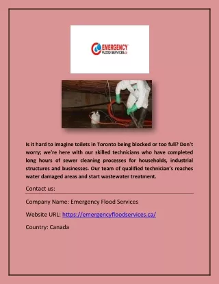 Sewer Backup Cleaning Service | emergencyfloodservices.ca