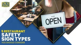 5 Restaurant Safety Sign Types You Should Consider
