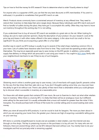 tips on how to find the money for bts research