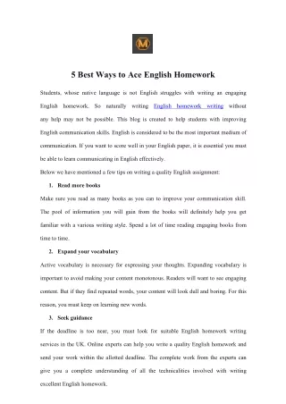 5 best ways to ace english homework
