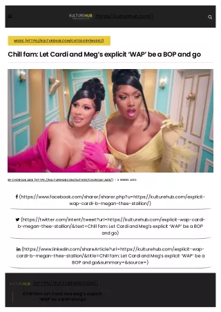 Chill fam: Let Cardi and Meg's explicit 'WAP' be a BOP and go