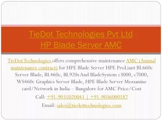 tiedot technologies pvt ltd hp blade server amc
