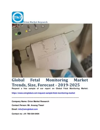 Global Fetal Monitoring Market Trends, Size, Forecast - 2019-2025