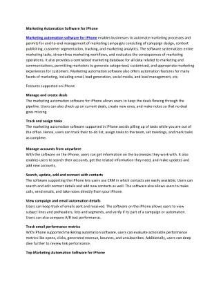 marketing automation software for iphone