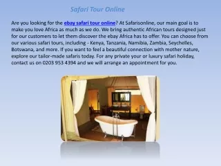 Safari Tour Online
