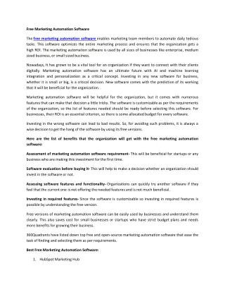free marketing automation software
