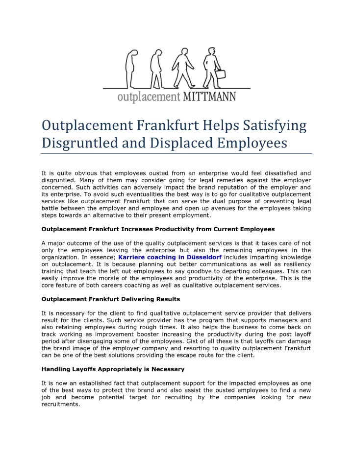 outplacement frankfurt helps satisfying