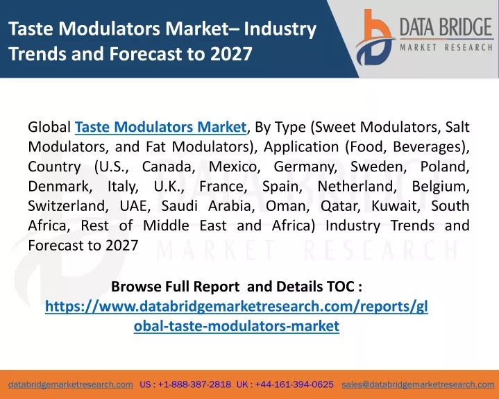 taste modulators market industry trends