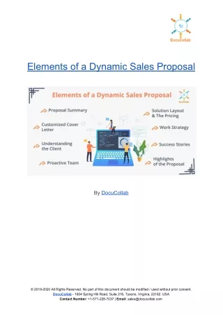 elements of a dynamic sales proposal