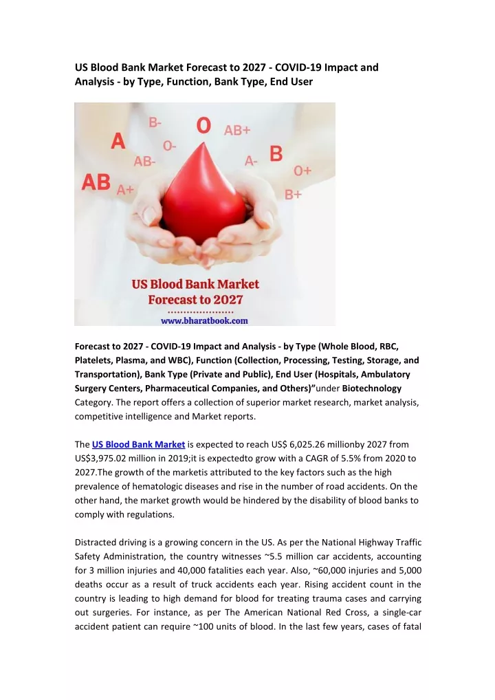 us blood bank market forecast to 2027 covid