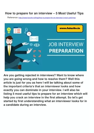 How to prepare for an interview – 5 Most Useful Tips