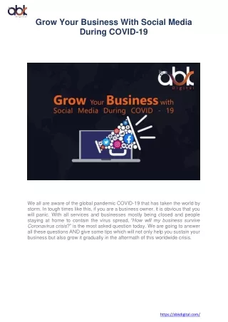 grow your business with social media during covid