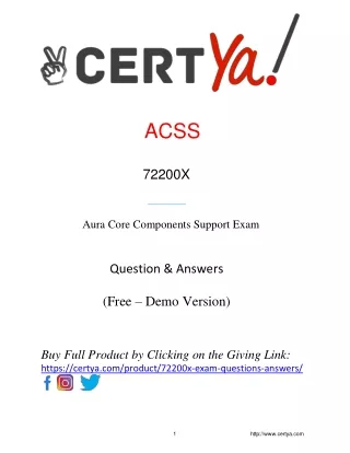 72200X Exam Demo Questions and Answers