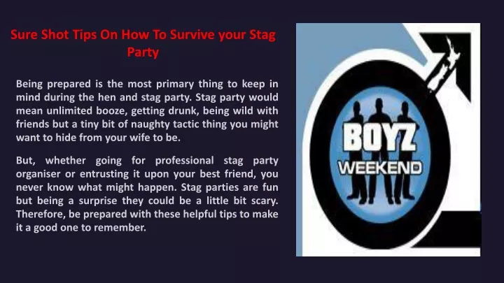 sure shot tips on how to survive your stag party