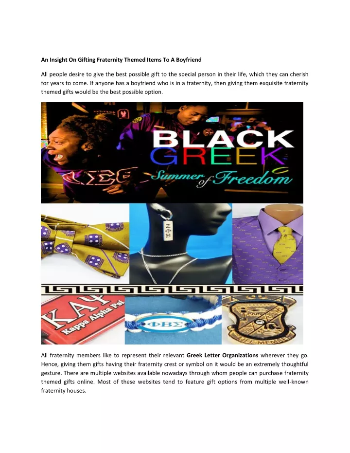 an insight on gifting fraternity themed items