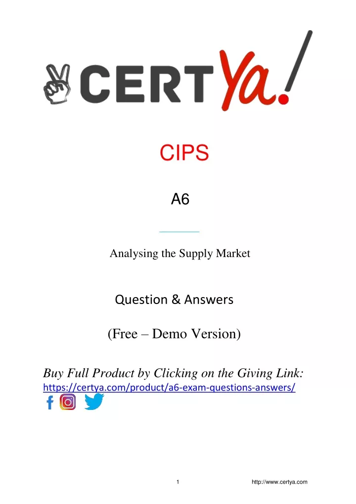 cips a6 analysing the supply market question