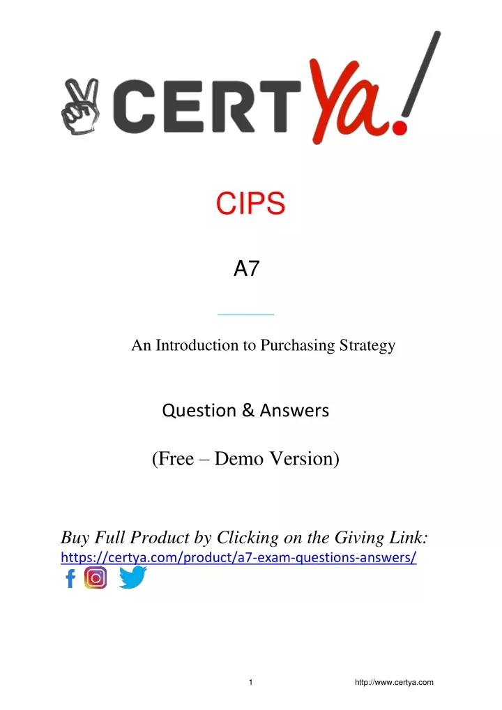 cips a7 an introduction to purchasing strategy