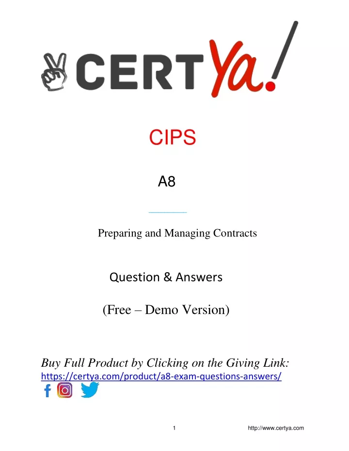 cips a8 preparing and managing contracts question