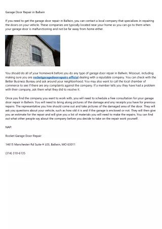 garage door repair in ballwin