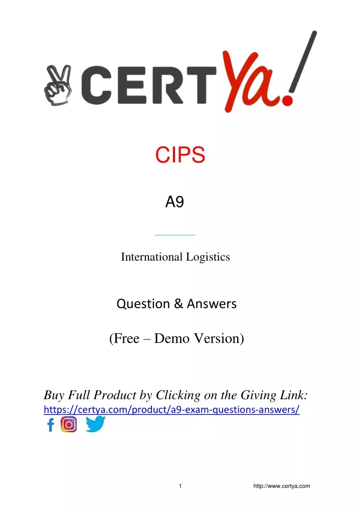 cips a9 international logistics question answers