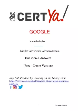 adwords-display Exam Demo Questions and Answers