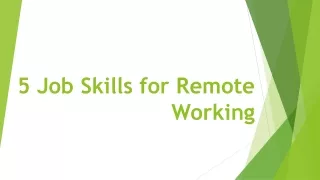 Remote jobs skills