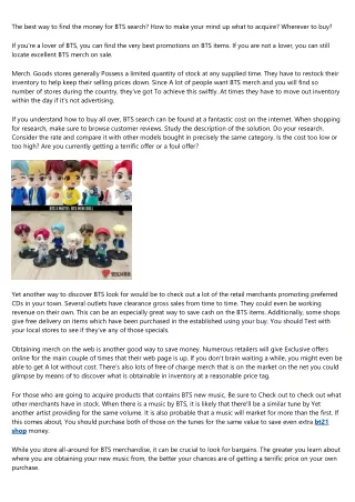 the best way to find the money for bts search
