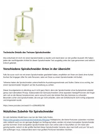 technische details des twinzee spiralschneider