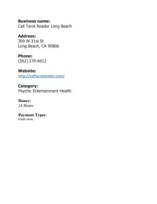 Call Tarot Reader Long Beach