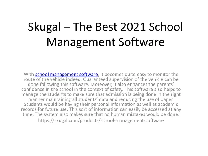 skugal the best 2021 school management software