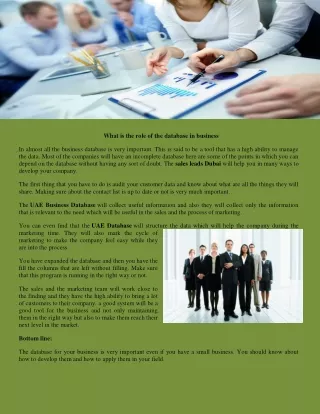 what is the role of the database in business