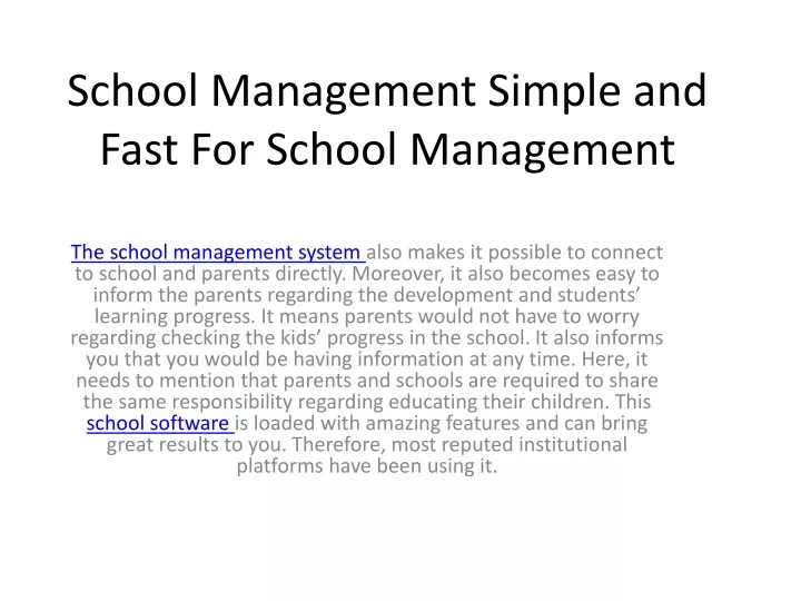 school management simple and fast for school management