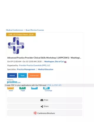 APPCSW1 (OCT 09-10 2020), Advanced Practice Provider Clini