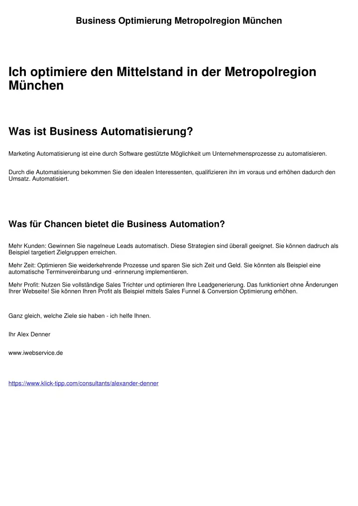 business optimierung metropolregion m nchen